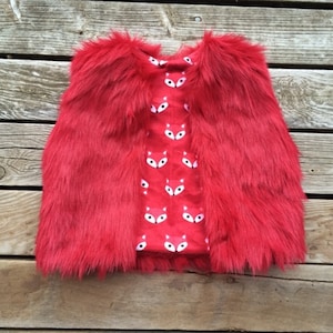 Fur Vest Pattern with sizing for 6 months- 12 girls PDF Instant Download
