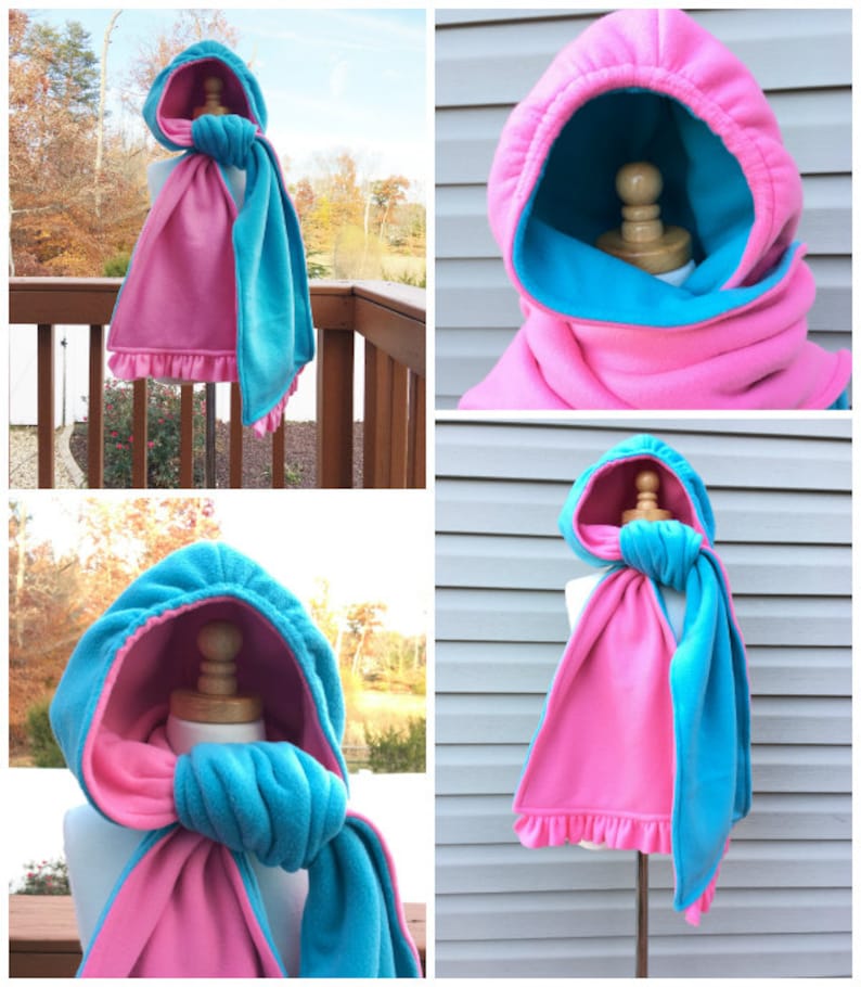 Hooded Scarf Sewing Pattern Babies Kids Adults image 1