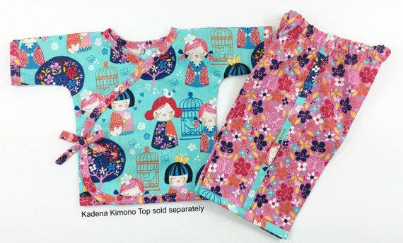 Patron de pantalones de kimono para bebes desde recien nacidos hasta 24 meses para ninos ninas PDF Instant por Whimsy Couture Etsy Espana