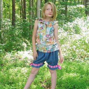 Girls Shorts Pattern Bow Tie Shorties 3m through 16 girls PDF Instant Download image 3