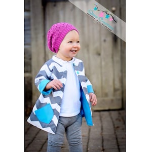 Reversible Jacket Pattern for girls sizes 12 months through slim 12 girls Pdf Instant