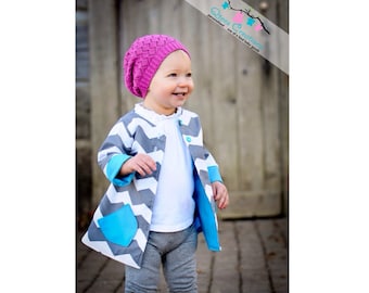 Reversible Jacket Pattern for girls sizes 12 months through slim 12 girls Pdf Instant