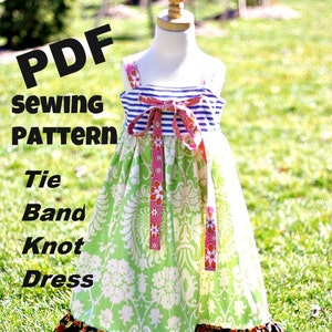 How to make a knot dress with tie bands sewing pattern sizes newborn through 12 girls PDF image 4