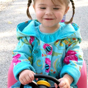 Girls Jacket Pattern with ruffles --Hooded Jacket -- for Boys as well (reversible) 2t - 10 Instant image 4