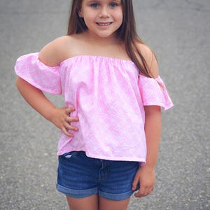 Girls Off The Shoulder Top Dress sewing tutorial PDF newborn through 16 teen girls image 2