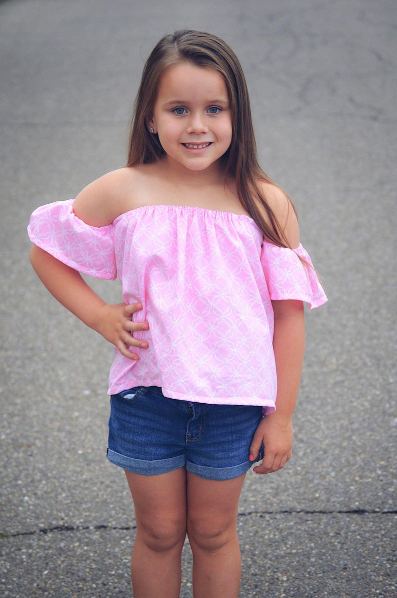 Girls Off The Shoulder Top Dress sewing tutorial PDF newborn through 16 teen girls image 2