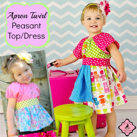 Apron Twirl Peasant Top/Dress Sewing Pattern PDF Tutorial Etsy