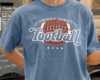 Comfort Colors® Football Shirt Friday Night Football Tee Retro Game Day Shirt School Spirit Sweatshirt Youth Football Tee Long Sleeve Tshirt