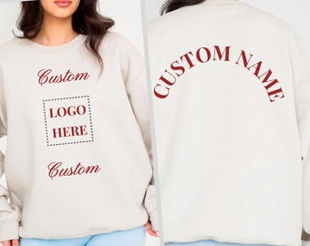 Custom Logo Sweatshirt, Name on Back Shirts, Personalized Tshirts for Team Sports, Event Tee Shirt Logo Group Tees, Custom Name Sweatshirts