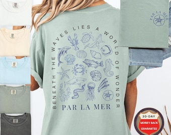 Comfort Colors® Sea Animal Tshirt Graphic T Shirt Oversized Beach Tshirt Comfort Colors Graphic Tee Women Ocean Sea Animals Gift Beach Lover