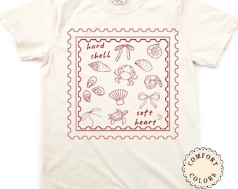 Sea Shell Comfort Colors Shirt for Her Coquette Coastal Summer Shirt Sea Animal Aesthetic Tshirt Seashell Tee Summer Vibes Shirt Girly Shirt