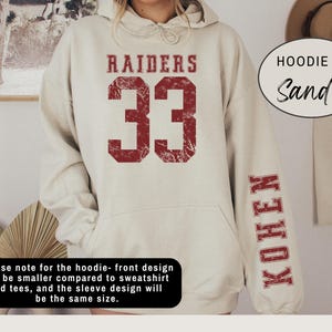 Custom Number Shirt Game Day, Name on Sleeve Sweater, Basketball Mom Shirt, Football Fan Hoodie for Her, Mama Hoodie with Names, Number Tee image 11