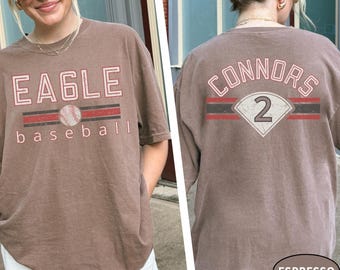 Custom Baseball Shirt Retro Style T Shirt Comfort Colors® Shirt Baseball Team Name Shirt Personalized Mom Baseball Tees Vintage-Inspired Tee