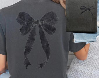 Comfort Colors® Coquette Bow Sweatshirt Trendy Oversized Shirt Women Trendy Shirt for Women Bow Coquette Shirt Bow Monochromatic Sweatshirt