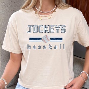 Comfort Colors Custom Cropped TShirt Baseball Team Shirt Retro Design Letters Team Tee Shirt Gift for Player Distressed Baseball Boxy Tee Ivory