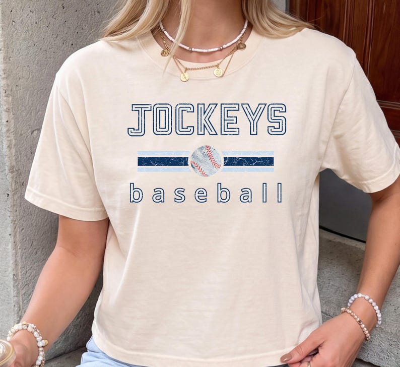 Comfort Colors Custom Cropped TShirt Baseball Team Shirt Retro Design Letters Team Tee Shirt Gift for Player Distressed Baseball Boxy Tee Ivory
