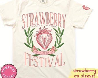 Strawberry Festival-shirt Comfort Colors®-T-shirt Dames Aardbei Cadeaus voor haar Dameskleding Boho Zomerkleding voor vrouwen Strawberry Shirt