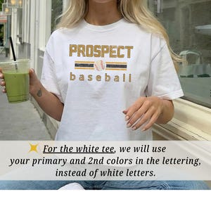 Comfort Colors Custom Cropped TShirt Baseball Team Shirt Retro Design Letters Team Tee Shirt Gift for Player Distressed Baseball Boxy Tee White