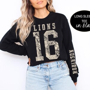 Custom Number Shirt Game Day, Name on Sleeve Sweater, Basketball Mom Shirt, Football Fan Hoodie for Her, Mama Hoodie with Names, Number Tee image 5