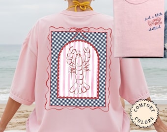 Comfort Colors® Lobster Graphic Tshirt Oversized Beach Shirt Summer Vacation Shirt Coquette Lobster T-shirt Ocean Lover Gift Nautical Shirt