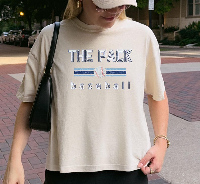 Comfort Colors Custom Cropped TShirt Baseball Team Shirt Retro Design Letters Team Tee Shirt Gift for Player Distressed Baseball Boxy Tee image 12