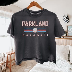 Comfort Colors Custom Cropped TShirt Baseball Team Shirt Retro Design Letters Team Tee Shirt Gift for Player Distressed Baseball Boxy Tee image 11