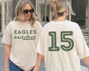 Basketball Fan Sweatshirt Comfort Colors® Custom Team Name Shirt Number Mascot Tee Game Day Outfit Basketball Mom Gift Custom Sports Hoodies
