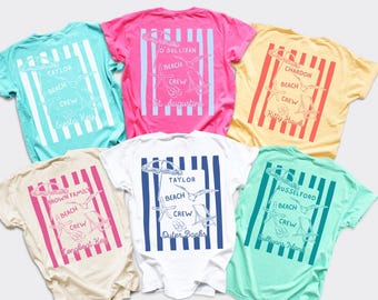 Beach Crew Family Vacation Shirts Custom Comfort Colors Tee Matching Group Shirt Girl Friends Trip Tees Beach Crew Tshirt Family Trip Tshirt