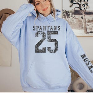 Custom Number Shirt Game Day, Name on Sleeve Sweater, Basketball Mom Shirt, Football Fan Hoodie for Her, Mama Hoodie with Names, Number Tee image 19