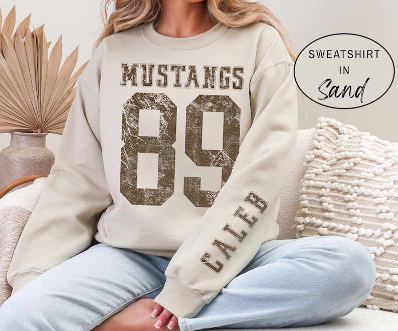 Custom Number Shirt Game Day, Name on Sleeve Sweater, Basketball Mom Shirt, Football Fan Hoodie for Her, Mama Hoodie with Names, Number Tee image 6