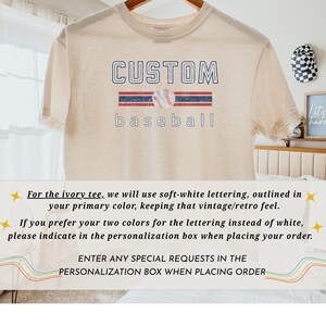 Comfort Colors Custom Cropped TShirt Baseball Team Shirt Retro Design Letters Team Tee Shirt Gift for Player Distressed Baseball Boxy Tee image 9