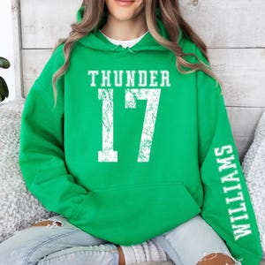 Custom Number Shirt Game Day, Name on Sleeve Sweater, Basketball Mom Shirt, Football Fan Hoodie for Her, Mama Hoodie with Names, Number Tee image 20