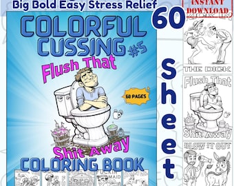 Funny Swear Word Coloring Book – Adult Stress Relief (PDF Pattern)