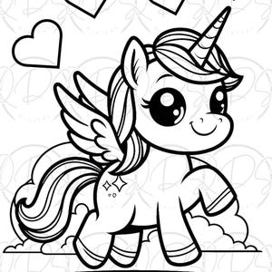 Children Entertainment Set Unicorn Coloring Pages Printable Kawaii Design Cute Fantasy Creatures Art Project Creative Activity Book Digital Download Fun Birthday Gift Idea Toddler Play Time Option Girls Party Favor Magical Illustrations