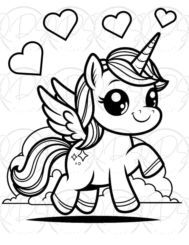 Children Entertainment Set Unicorn Coloring Pages Printable Kawaii Design Cute Fantasy Creatures Art Project Creative Activity Book Digital Download Fun Birthday Gift Idea Toddler Play Time Option Girls Party Favor Magical Illustrations