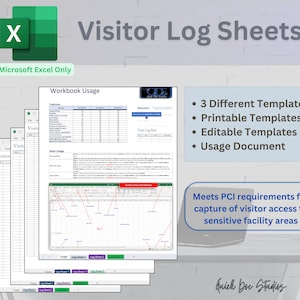 Visitor Log Sign In Sheets Template, Printable Business Visitor Logs Available In Portrait & Landscape Options