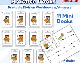 Division Practice Workbook Printable Math Resource Classroom Activity Sheet Elementary Division Fact Worksheet Answer Key Educational