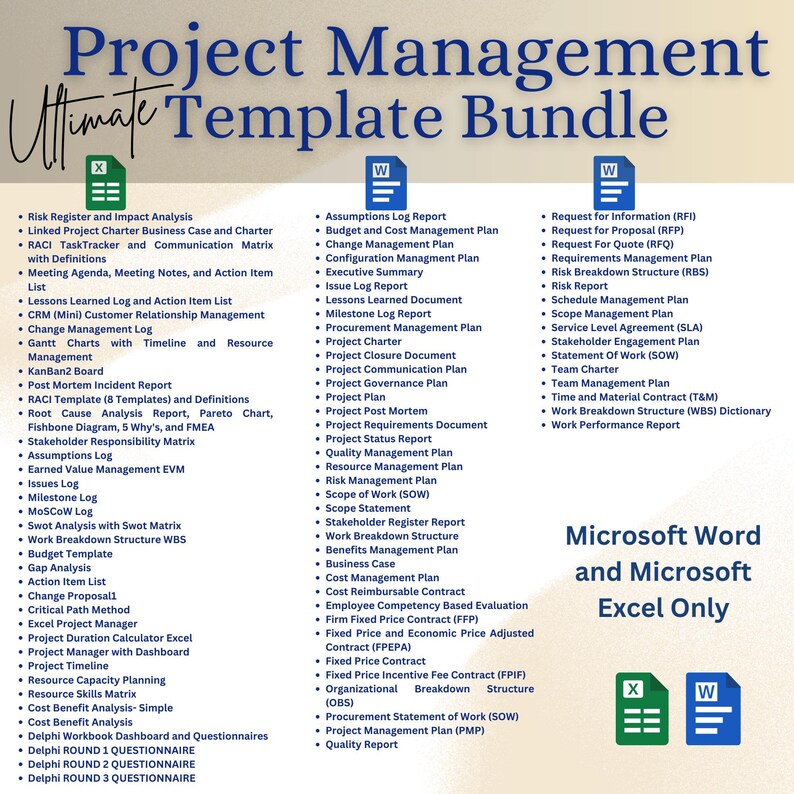 Project Management Template Kanban Board Planner Gantt Chart Excel ...