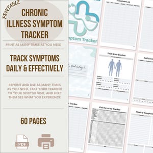 Chronic Illness Tracker Symptom Journal Pain Diary Medical Tracking Health Condition Monitoring System Patient Record Doctor Appointment