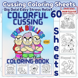 Adult Coloring Pages Digital Download Printable Art Funny Content Humor Collection Stress Relief Activity Anxiety Management Tool Creative Expression Outlet Instant Access Digital Product Home Printing Option Perfect Gift Idea Mental Health