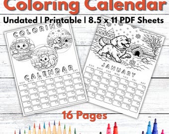 Printable Animal Calendar | Cute PDF | Undated Planner | Kids Desk Decor