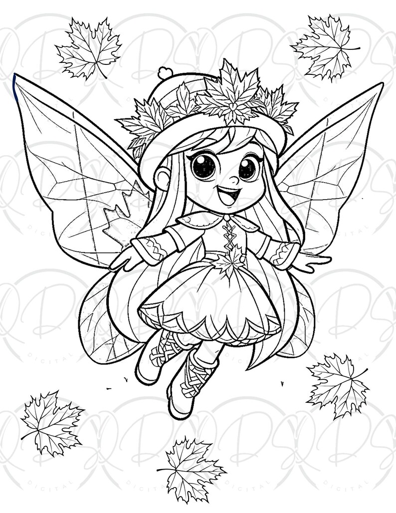 Fairy Girl Kids Coloring Book Pages - Cute Princess Activity Easy ...