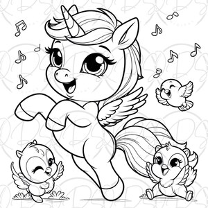 Birthday Gift Idea Unicorn Coloring Pages Printable Kawaii Design Cute Fantasy Creatures Children Activity Book Digital Download Creative Art Project Girl Party Favor Toddler Entertainment Set Magical Illustrations Collection Fun Rainy Day