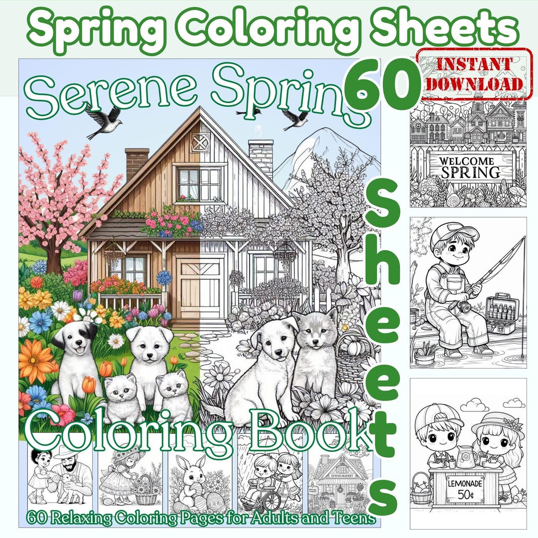 Printable Nature Coloring Page Collection Digital Download Adult ...