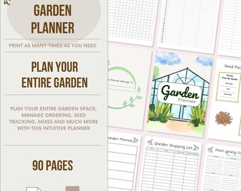 Printable Garden Planner Digital Download Vegetable Planning Template Seed Inventory Log Tracker Plant Calendar Record Keeper Organizer