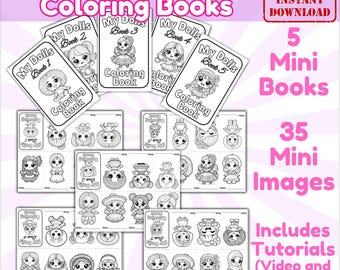 Printable Doll Book Coloring Activity Page Pdf Instant Download Craft Project Kid Fun Digital Mini Toddler Cute Diy Preschool Collection