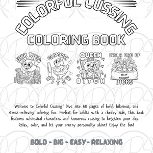 Stress Relief Coloring Digital Download Adult Humor Pages Printable Art Collection Anxiety Reduction Activity Mental Health Support Creative Outlet Personal Expression Funny Content Design Instant Access Format Home Printing Option Perfect