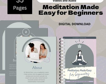 Meditation for Beginners Workbook: Mindfulness, Stress Relief (Printable PDF)