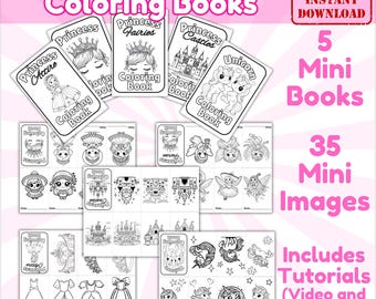 Printable Princess Book Fairy Coloring Page Unicorn Activity Pdf Digital Download Castle Drawing Magical Girl Craft Kid Entertainment Pack