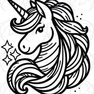Creative Art Project Unicorn Coloring Book Printable Pages Kawaii Design Style Cute Magical Creatures Fantasy Illustrations Children Activity Set Digital Download Fun Birthday Gift Idea Girls Party Favor Toddler Entertainment Option Stress